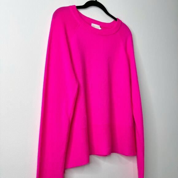 Brodie Cashmere Paloma Sweater in Neon Pink Crewneck Size XL - Picture 5 of 11